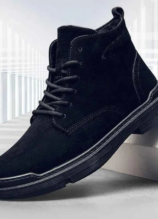 2022 Autumn Men Boots Street Trend Motorcycle Boots Winter Flat Lace-up Suede Ankle Boots Thickened Botas Hombre Piel