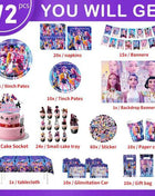 Decorazioni per feste di compleanno a tema stoviglie: tovaglioli di carta, bicchieri, piatti, scatole per caramelle, sacchetti regalo, striscioni e fondali per feste per bambini
