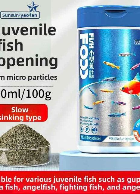 SUNSUN Premium Small Granule Fish Food for Guppies and Tetras, Color Enhancing & Complete Nutrition for Small Tropical Fish