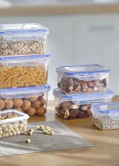 1Pc/4Pcs Refrigerator Storage Box Food Containers Plastic Fresh-Keeping Box with Lid Portable Storage Box Kitchen Organization