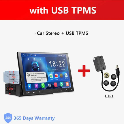 10 inch Android Car Stereo Single 1 Din Retractable Screen Apple CarPlay Android Auto 1Din Car Bluetooth Radio Head Unit