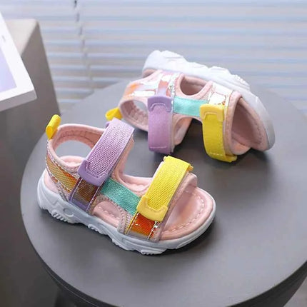 Sandali morbidi e comodi per bambini con suole antiscivolo sandali colorati per bambini per neonate (2-6 anni)