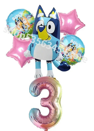 Set di Stoviglie a Tema Bluey e Bingo, Kit Completo per Feste, Decorazioni per Compleanni e Atmosfera Domestica