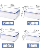 1Pc/4Pcs Refrigerator Storage Box Food Containers Plastic Fresh-Keeping Box with Lid Portable Storage Box Kitchen Organization