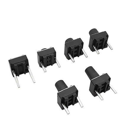 50 Pz 6x6mm Interruttore a pulsante tattile 6*6mm 2 Pin Mini PCB Interruttori tattili momentanei Altezza 5mm 6mm 7mm 8mm 9mm