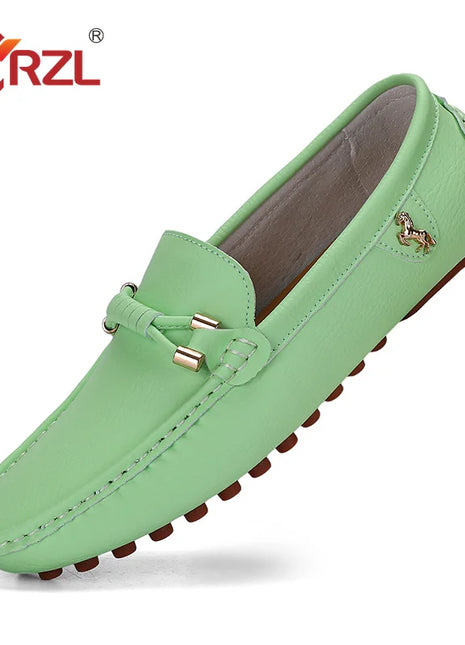 YRZL Men's Loafers Handmade Leather Shoes Casual Driving Shoes Slip-on Luxury Comfortable Loafers Men's Shoes Plus Size 37-48
