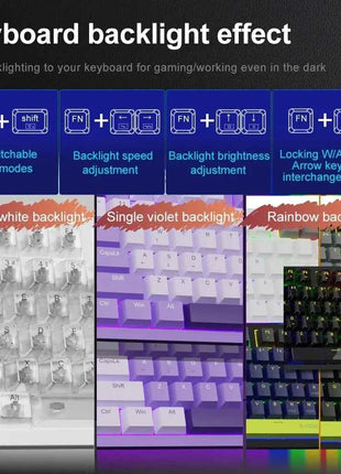 E-YOOSO Z94 USB Mechanical Gaming Keyboard Wired Monochrome Backlit 94 Key Russian Brazilian Portuguese for Compute Laptop PC