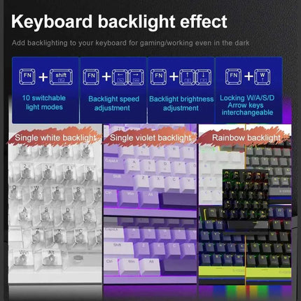 E-YOOSO Z94 USB Mechanical Gaming Keyboard Wired Monochrome Backlit 94 Key Russian Brazilian Portuguese for Compute Laptop PC