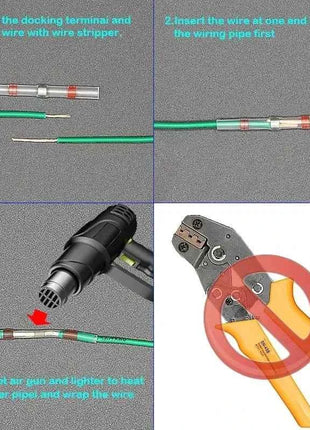 50PCS Heat Shrinkable Wire Connectors SST21 Waterproof Sleeve AWG22-18 Butt Electrical Splice Tinned Solder Seal Terminal