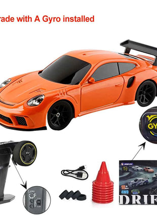Upgraded Gyro 1/43 RC Drifting Car Racing RTR 4WD High Speed Radio Control Model 2.4G Drift Race Vehicle Mini Gifts