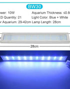Aquarium LED Light Super Slim Fish Tank Aquatic Plant Grow Lighting Waterproof Bright Clip Lamp Blue LED 18-72cm for Plants 220v