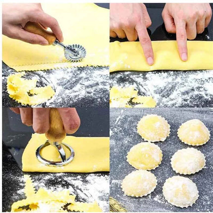 Home Ravioli Cutter Set Pasta Press Kitchen Attachment Kit Ravioli Maker Mold Tool Ravioli Stamp Set Pastry Wheel Set cake mold