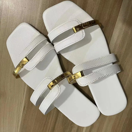 Scarpe da donna Summer Flats Flip flop Dress Shallow Casual donna Slides roma Open-toe pantofole da donna Slingback Sandals2023