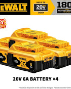 Genuine Dewalt 20V MAX 5Ah 6Ah 18650 Battery XR Lithium-Ion Battery for Power Tools, 120W High Power, Rechargeable, Replacement Battery