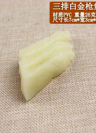 1pcs Simulated Sushi Model Simulated Salmon Fake Japanese Cuisine Simulated Salmon Slices Four Consecutive Pieces Food Model PVC