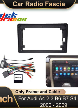 Cornici per autoradio Android per Audi A4 2 3 B6 B7 S4 RS4 2000 - 2009, pannello radio auto, cablaggio 16PIN, decoder CANBUS