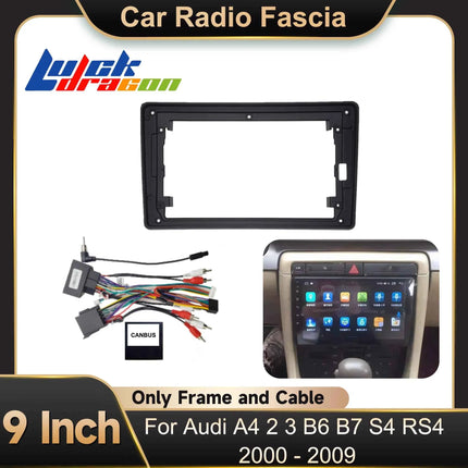 Cornici per autoradio Android per Audi A4 2 3 B6 B7 S4 RS4 2000 - 2009, pannello radio auto, cablaggio 16PIN, decoder CANBUS