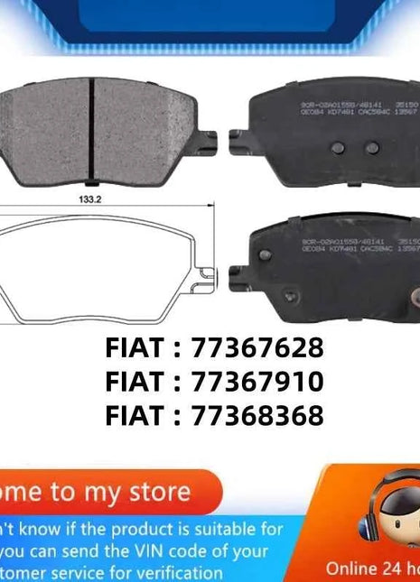 For Fiat TIPO Estate Hatchback Saloon (356_, 357_) Front Brake Pads 77367628 77367910 77368368/Auto Parts -44019