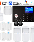 WIFI GSM Home Alarm System Security Alarm Host Anti-theft with Door Gap PIR Motion Sensor Tuya Smart App Control Works with Alexa