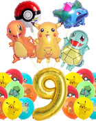 Forniture per decorazioni per feste di compleanno a tema Pokemon Cartoon Pokemon Go Stoviglie Tazze Piatti Palloncino Pikachu per bomboniere per baby shower