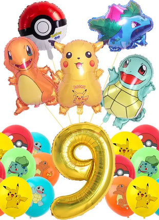Forniture per decorazioni per feste di compleanno a tema Pokemon Cartoon Pokemon Go Stoviglie Tazze Piatti Palloncino Pikachu per bomboniere per baby shower