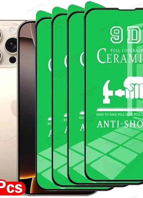 4PCS Pellicola ceramica trasparente per iPhone 17 16 15 14 11 13 12 Pro Max Air 16e 15 14 16 Plus 13 12 Mini XS Max XR X 8 Protezione schermo