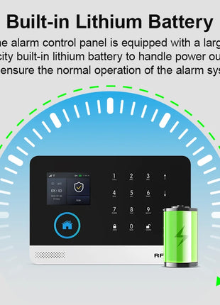 PGST set allarme sicurezza antifurto WiFi 4G Works with Tuya Smart Life impianto senza fili intelligente per abitazione negozio ufficio sensori movimento configurazione facile utilizzo immediato