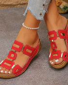 Sandali da donna stile romano di grandi dimensioni Pantofole da spiaggia open toe Zeppe estive Comode scarpe slip-on da esterno per donna