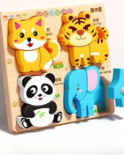 Montessori Cartoon 3D Wooden Puzzle Animal Traffic Jigsaw Toys for Kids Early Learning Educational Cognitive Game Children Gifts