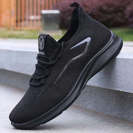 Scarpe da ginnastica in maglia da uomo leggere e traspiranti Scarpe da allenamento antiscivolo per la corsa di basket Scarpe sportive bianche nere Suola in PU