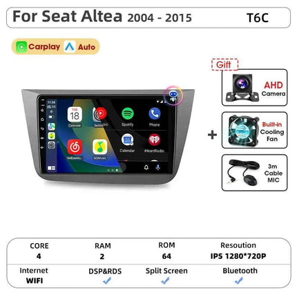 Srnubi IPS Screen Android All In One Car Radio for Seat Altea XL Toledo 3 2004 - 2015 Carplay GPS Stereo DVD Multimedia Player