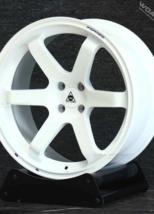 WOAFORGED TE37 Nuovi Cerchi in Alluminio Forgiato dal Design Muscoloso ed Elegante, Bianchi Cromati Lucidi, 17-23 Pollici, 5x114.3, per Auto Passeggeri