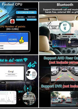 "Screen Universal Android 14 Car Radio Carplay Car Radio For VW Volkswagen Hyundai Toyota 2DIN Bluetooth Multimedia Player