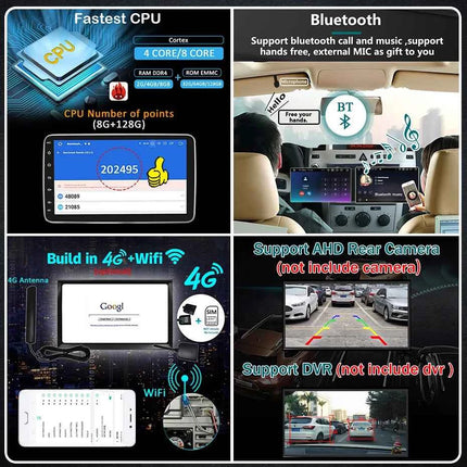 "Screen Universal Android 14 Car Radio Carplay Car Radio For VW Volkswagen Hyundai Toyota 2DIN Bluetooth Multimedia Player