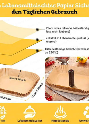 Baking Paper for Hot Air Fryer Cosori 8.5L, Cookwise 9L, Non-Stick Liners for Cosori CAF-R901-AEU, 2 Chambers Fryers Accessories