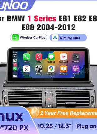 For BMW 1 Series E81 E82 E87 E88 2004-2012 CCC CIC Wireless Carplay Android Auto Car Multimedia Player Linux 1920*720 Screen