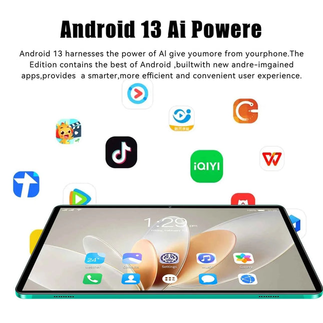 2025 Nuovi tablet Android Octa Core da 10.1 pollici 6 GB RAM 128 GB ROM 4G Dual SIM Network AI Speed-up Tablet Bluetooth WiFi 6000 mAh