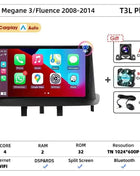 Srnubi Car Radio For Renault Megane 3 Fluence Samsung SM3 2008-2014 Multimedia Player Carplay Android Auto Autoradio Navigatore