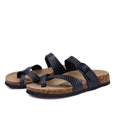 28 colori New Summer Beach Infradito in sughero Sandali Donna Pu Leather Colore misto Scarpe da pantofola per San Valentino all'aperto