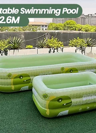Piscina Gonfiabile 1.5-2.6M per Bambini e Adulti, Grande Piscina Familiare in PVC per Feste, Giocattoli da Esterno per Bambini, Piscina Estiva Rinforzata