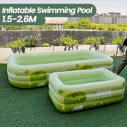 Piscina Gonfiabile 1.5-2.6M per Bambini e Adulti, Grande Piscina Familiare in PVC per Feste, Giocattoli da Esterno per Bambini, Piscina Estiva Rinforzata