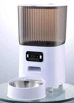 5L Double Bowls Smart Automatic Cat Feeder With Camera Cat Dry Food Video Dispenser Pet Smart Voice Recorder Auto Feeder For Dog