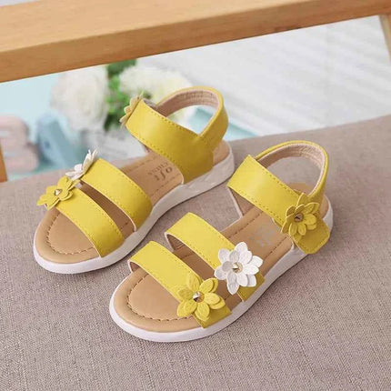 2024 Estate Nuove Ragazze Sandali Bambini Sandali Floreali con 3 Fiori Principessa Dolce per la Festa Nuziale Scarpe Eleganti Sandali Per Bambini 21-36