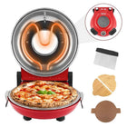 12 Inch Electric Pizza Oven Indoor 1200 Watt Glazed Ceramic Stone Cooker Two-button Precise Temperature Control Heats up 420℃