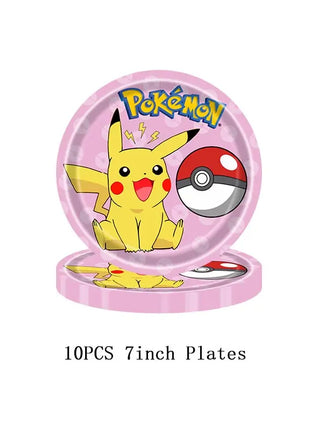 Forniture per decorazioni per feste di compleanno a tema Pokemon Cartoon Pokemon Go Stoviglie Tazze Piatti Palloncino Pikachu per bomboniere per baby shower