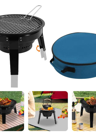 Portable Charcoal Grills Bbq Grill Barrel with Grill Accessories & Carry Bag for Camping, Garden, Bbq Party,Table Grill Charcoal