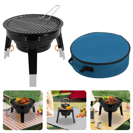 Portable Charcoal Grills Bbq Grill Barrel with Grill Accessories & Carry Bag for Camping, Garden, Bbq Party,Table Grill Charcoal