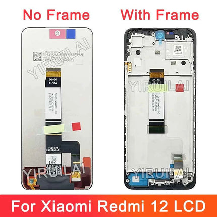 6.79" AMOLED For Xiaomi Redmi 12 LCD Display Touch Screen With Frame Digitizer Assembly For Redmi 23053RN02A 23053RN02Y Screen