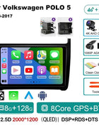 Android 15 For Volkswagen VW POLO 5 Sedan 2008 - 2023 Car Radio Navigation Multimedia Player Carplay Auto Stereo DSP WIFI+4G GPS