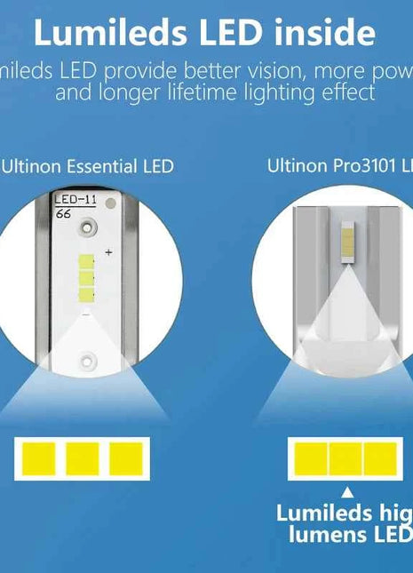 Philips H4 H7 H11 LED Ultinon Pro3101 H1 H3 HB3 HB4 HIR2 9005 9006 9012 Lumileds LED Car Headlight 6000K Bright White Bulbs, 2x